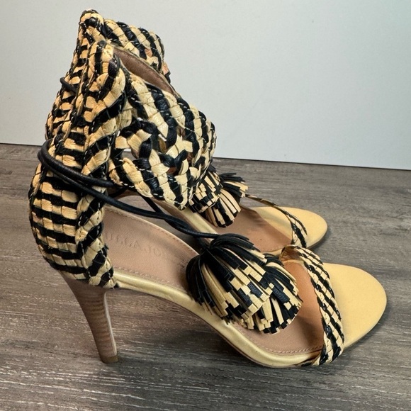 Ulla Johnson Clara Black and Tan Striped Heels size 37/US6.5 EUC - Picture 4 of 10